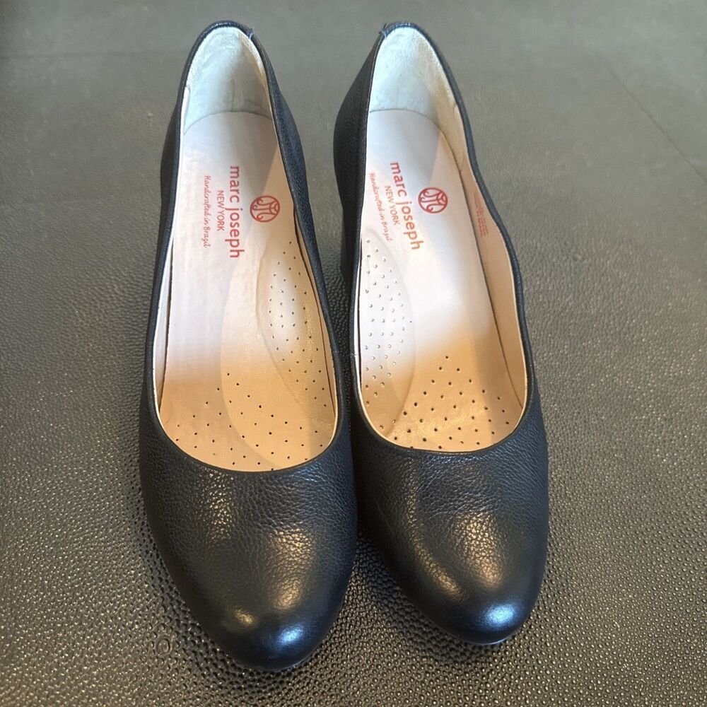 Marc Joseph New York Womens Midtown Pumps US 6 Black Leather Round Toe